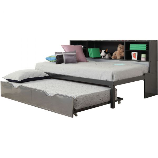 Acme Renell Twin Bed With Bookcase And, Twin Bed With Bookcase And Trundle