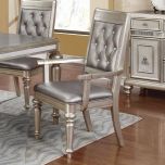 Coaster Danette Arm Chair in Metallic Platinum - Set of 2