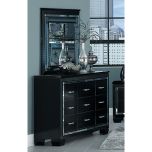 Homelegance Allura Dresser and Mirror Set with Led Lighting in Black