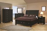 Coaster Sandy 4pc California King Beach Storage Bedroom Set in Black Finish