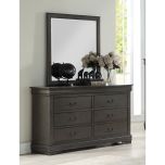 ACME Louis Philippe Dresser with Mirror, Dark Gray
