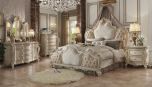 ACME Picardy 4pc California King Bedroom Set, Fabric & Antique Pearl