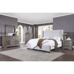 ACME Artesia 4pc Queen Bedroom Set in Tan Fabric & Salvaged Natural