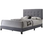 Coaster Mapes Tufted Upholstered Full Bed in Grey