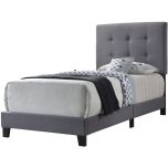 Coaster Mapes Tufted Upholstered Twin Bed in Grey