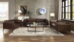 ACME Porchester 3pc Livingroom Set, Distress Chocolate Top Grain Leather
