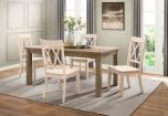 Homelegance Janina 5pc Dining Table Set in Pine and White