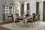 Homelegance Crawford 7pc Dining Table Set with PVC Insert in Silver