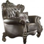 ACME Versailles Chair, Silver PU & Antique Platinum