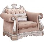 ACME Northville Chair with 1 Pillow, Velvet and Antique Champagne