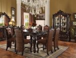 ACME 9pc Versailles Counter Height Table Set in Cherry Oak
