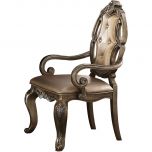 ACME Ragenardus Arm Chair, PU & Vintage Oak - Set of 2