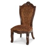 AICO Windsor Court Fabric Side Chair in Vintage Fruitwood Finish (Set of 2)