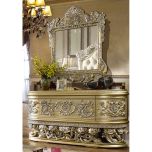 Homey Design HD-8022 Dresser with Mirror in Belle Silver