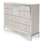 AICO Michael Amini Hollywood Loft Upholstered Dresser in Frost