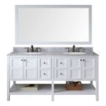 Virtu USA Winterfell 72" Double Sink Bathroom Vanity Cabinet Set in White - ED-30072-WMRO-WH