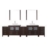 Virtu USA Dior 126" Double Sink Bathroom Vanity Set in Espresso with Polished Chrome Faucet -KD-700126-S-ES