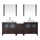 Virtu USA Dior 78" Double Sink Bathroom Vanity Set in Espresso with Polished Chrome Faucet -KD-70078-WM-ES