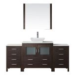 Virtu USA Dior 72" Single Sink Bathroom Vanity Set in Espresso with Polished Chrome Faucet -KS-70072-S-ES