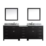 Virtu USA Caroline Parkway 93" Double Round Sink Bathroom Vanity Cabinet Set in Espresso