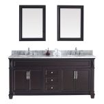 Virtu USA Victoria 72" Double Round Sink Bathroom Vanity Cabinet Set in Espresso