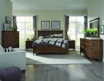 Magnussen Bay Creek 4pc Queen Panel Bedroom Set with Storage Rails in Relaxed Toasted Nutmeg