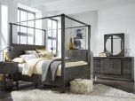 Magnussen Abington 4pc King Poster Bedroom Set in Weathered Charcoal