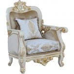 European Furniture Bellagio Chair in Beige and Dark Gold