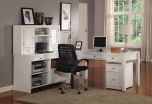 Parker House Boca 4pc L-Shaped Desk in Cottage White Finish - Available to CA, AZ, NV, OR, WA, CO