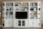 Parker House Catalina 6pc Entertainment Center with 32" Bookcases in White