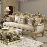 Homey Design HD-2659 Sofa in Metallic Bright Gold