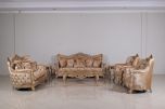 European Furniture Imperial Palace 3pc Livingroom Set in Dark Champagne