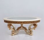 European Furniture Bellagio Coffee Table in Antique Beige and Antique Dark Gold