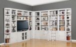 Parker House Boca 11pc Corner Library Bookcase Wall in White