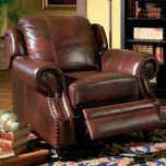 Princeton Rolled Arm Leather Recliner Chair