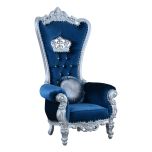 European Furniture Queen Elizabeth High Back Chair in Blue Velvet