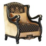 European Furniture Raffaello Chair in Black & Antique Silver