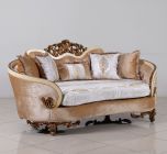 European Furniture Rosabella Loveseat in Antique Beige and Antique Dark Gold