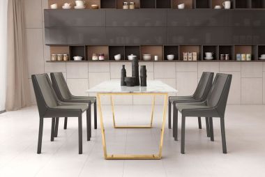 Zuo Modern Atlas-Fashion 5pc Dining Set in Gray