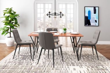 Zuo Modern Audrey-Tangiers 5pc Dining Set in Taupe