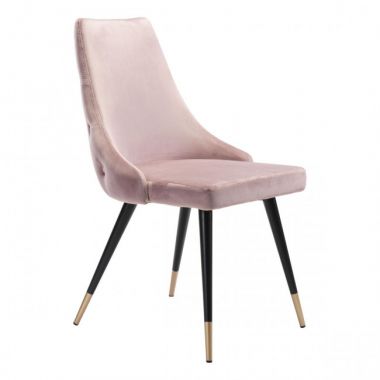 Zuo Modern Piccolo Dining Chair in Pink Velvet - Set of 2