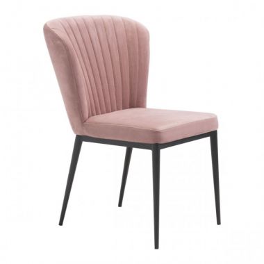 Zuo Modern Tolivere Dining Chair in Pink Velvet - Set of 2
