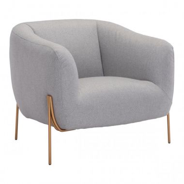 Zuo Modern Micaela Arm Chair in Gray & Gold