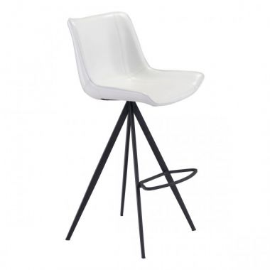 Zuo Modern Aki Bar Chair in White & Black - Set of 2