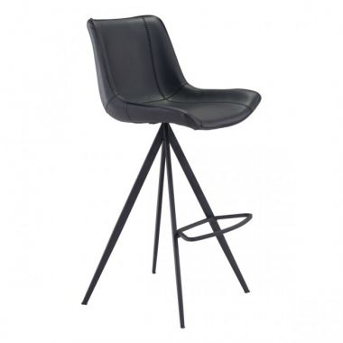 Zuo Modern Aki Bar Chair in Black - Set of 2