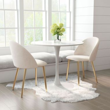 Zuo Modern Opus-Cozy 3pc Dining Set in Off White