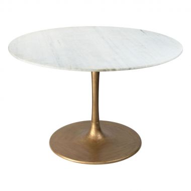 Zuo Modern Ithaca Dining Table in White & Gold