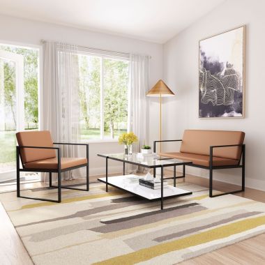 Zuo Modern Claremont 2pc Livingroom Set in Brown