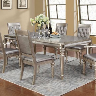 Coaster Danette Dining Table in Metallic Platinum
