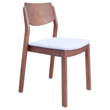 Zuo Modern Desdamona Dining Chair in Light Gray & Walnut - Set of 2